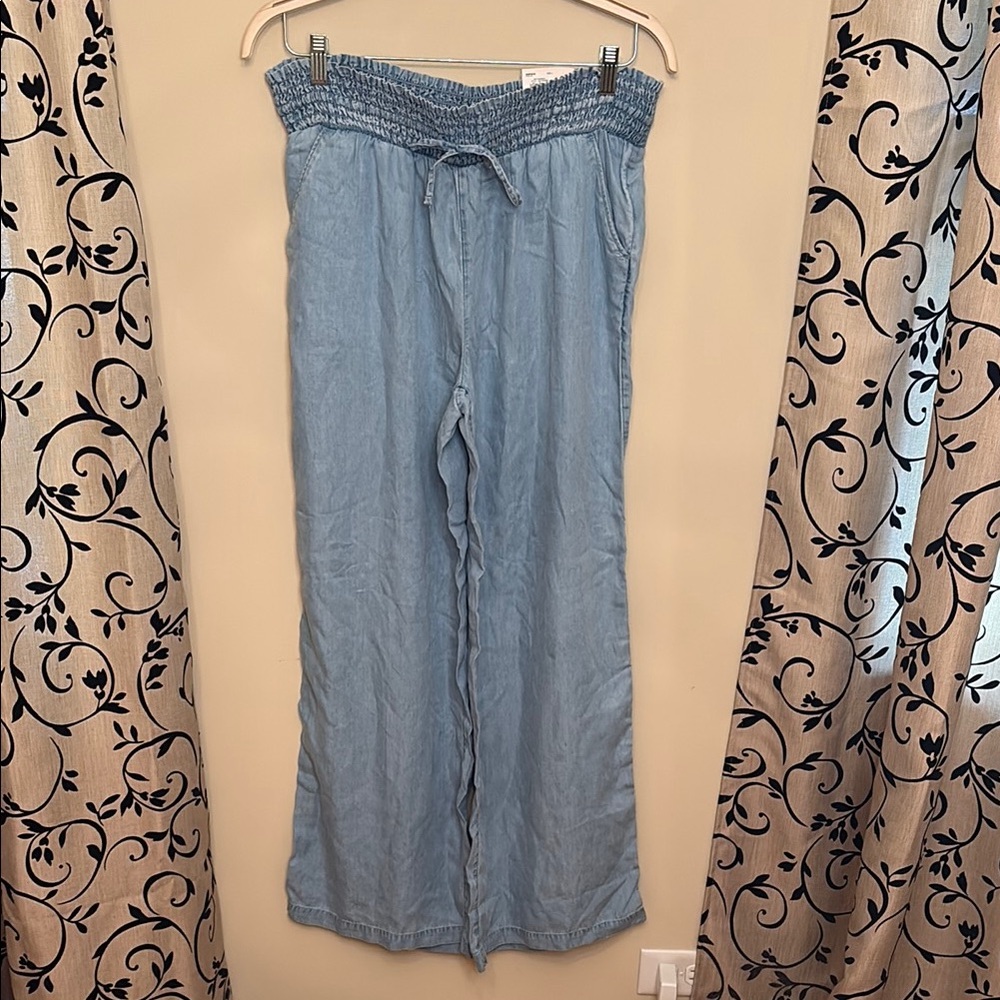 Light Blue Jean Like Wide-Leg Pants